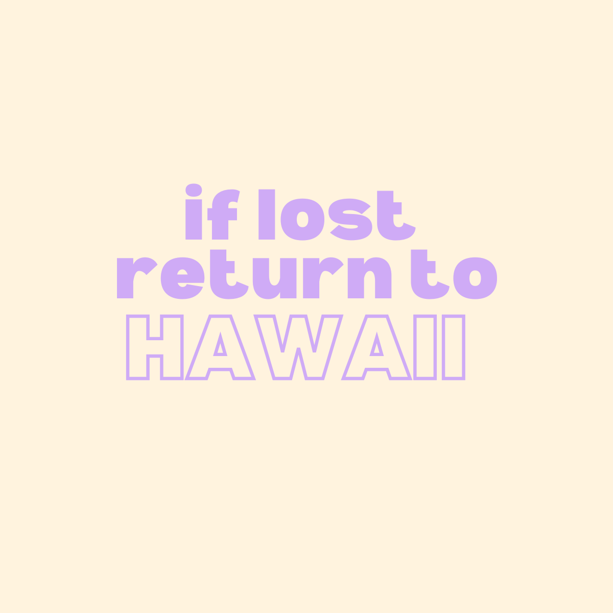 If lost return to Hawaii (purple), Air Freshener