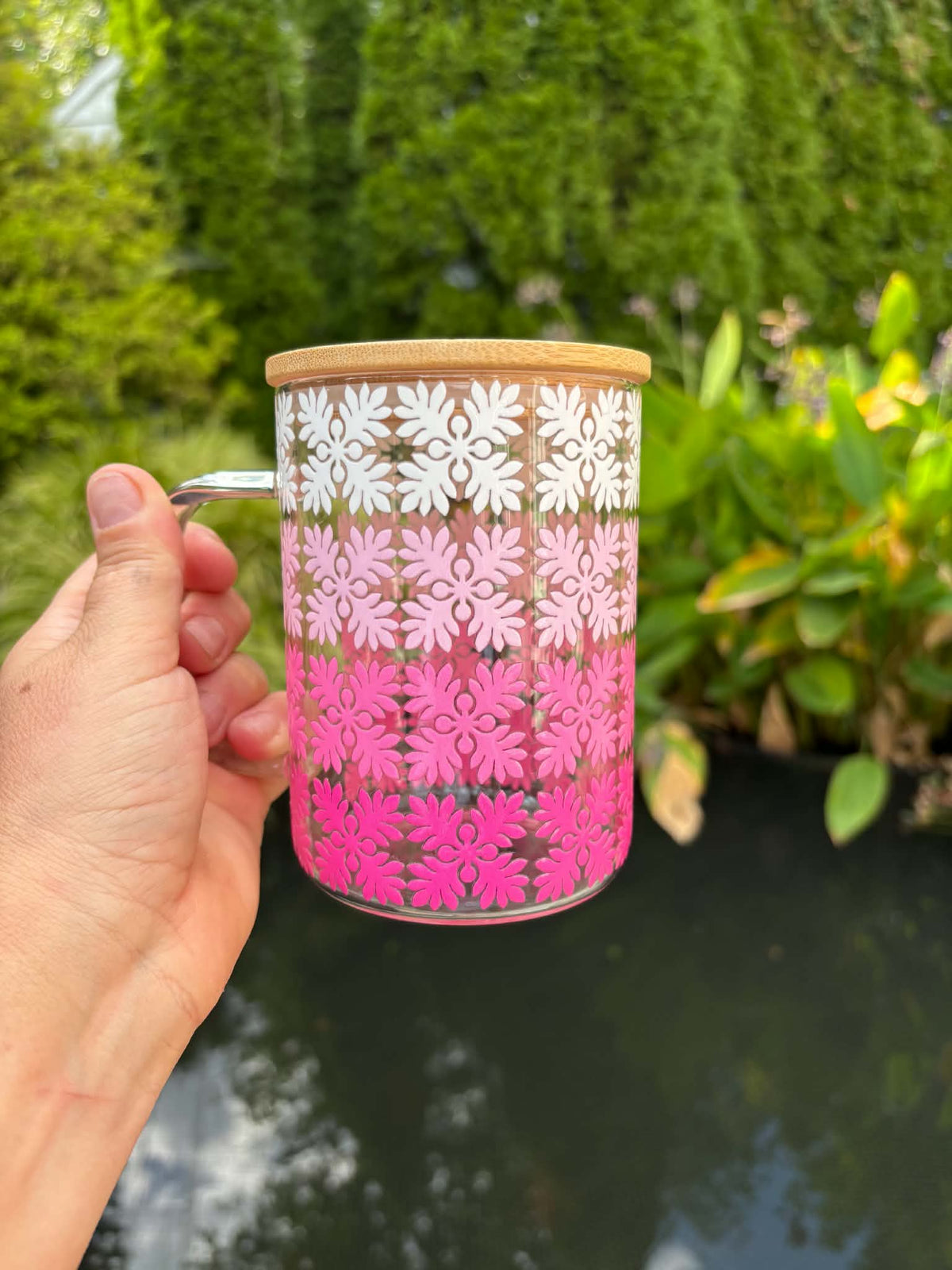 Guava Kuiki Quilt, Glass Mug