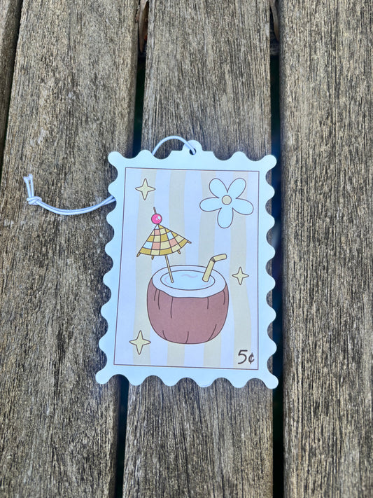 Coconut Stamp Air Freshener
