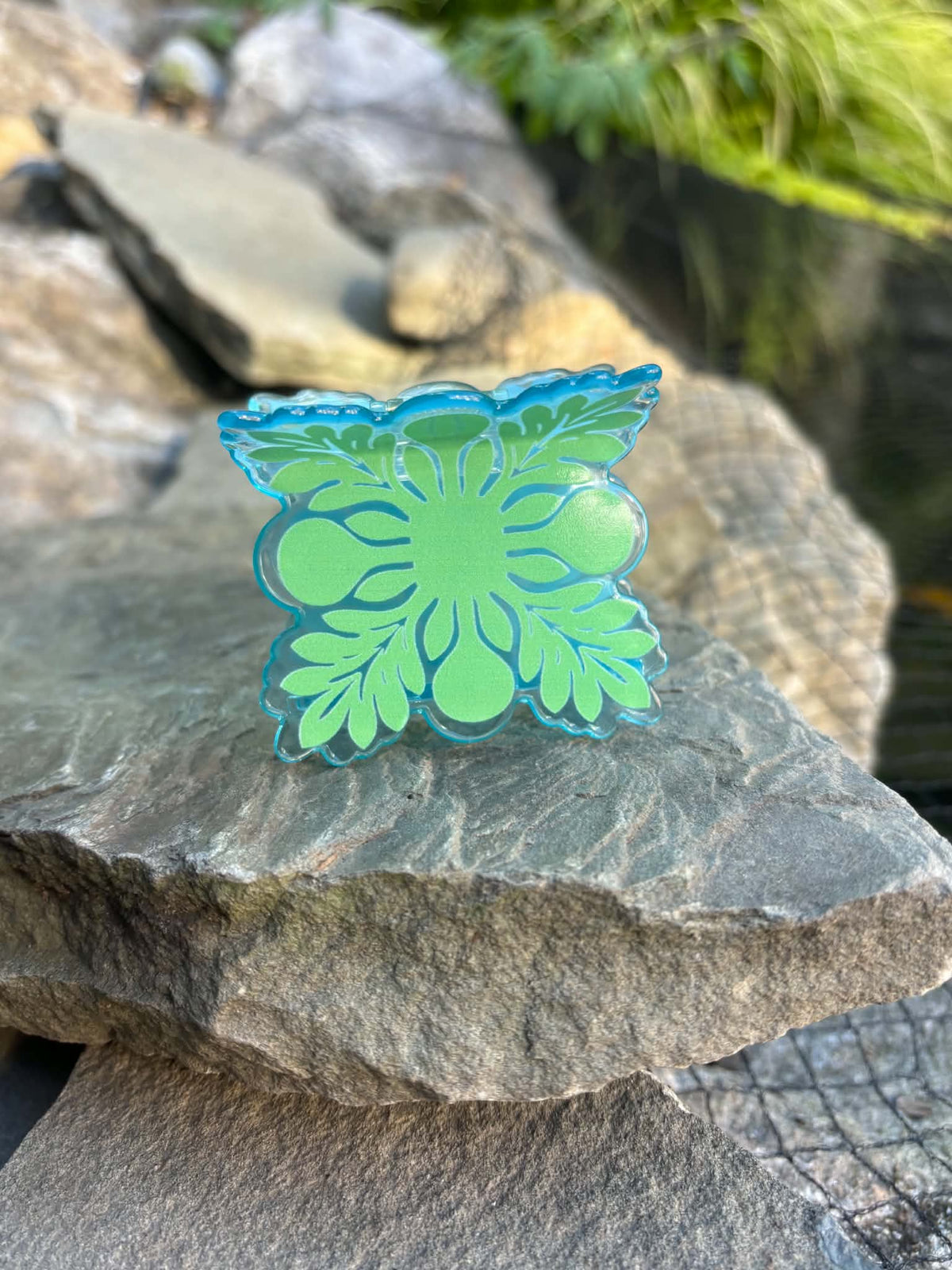Large quilt claw clip, Aqua