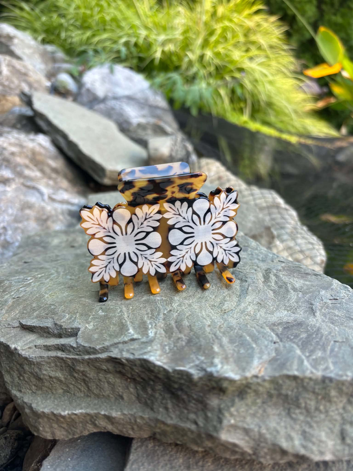 Large quilt claw clip, Tortoise