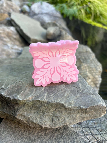 Mini quilt claw clip, Strawberry