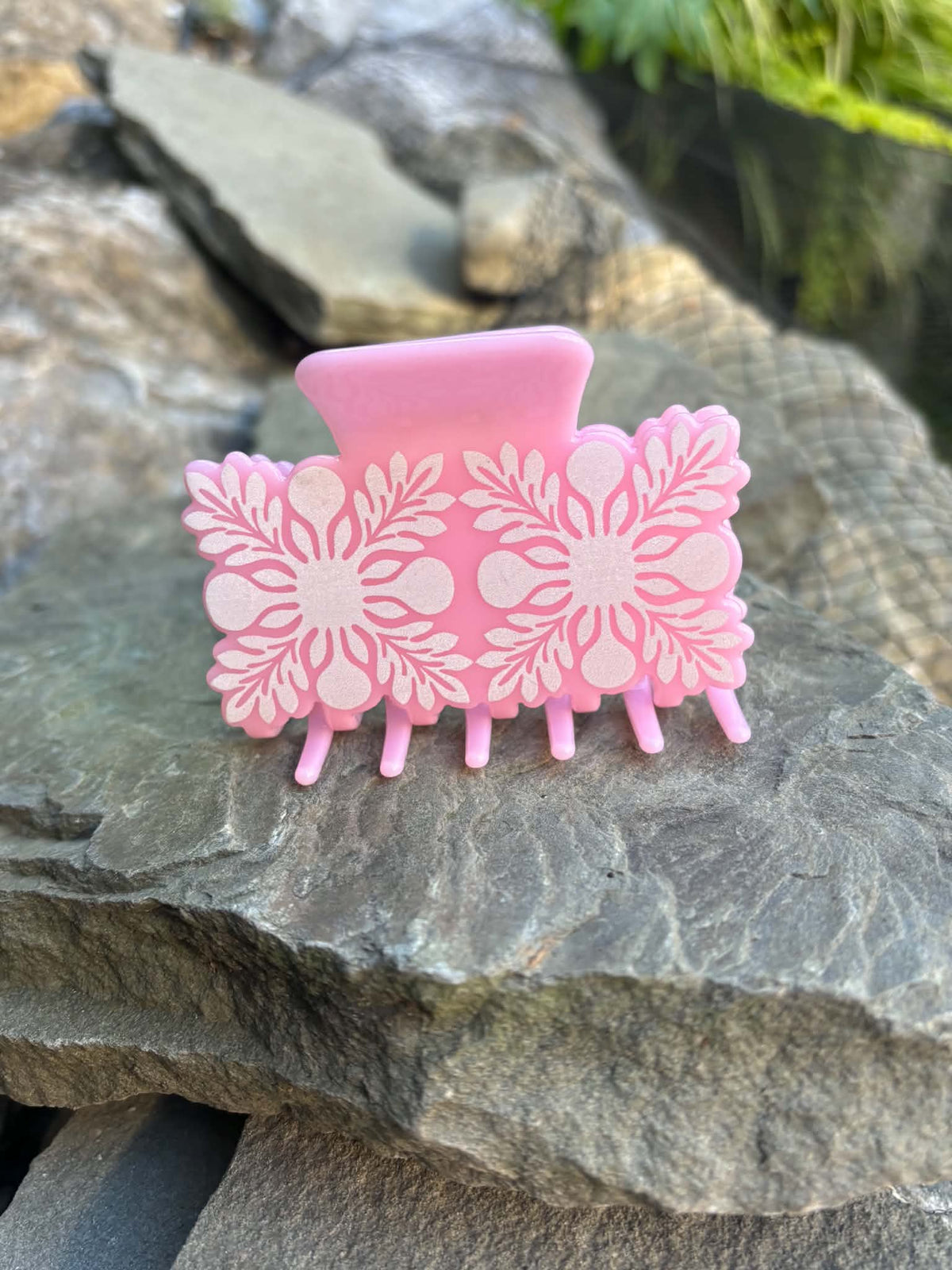 Large quilt claw clip, Strawberry
