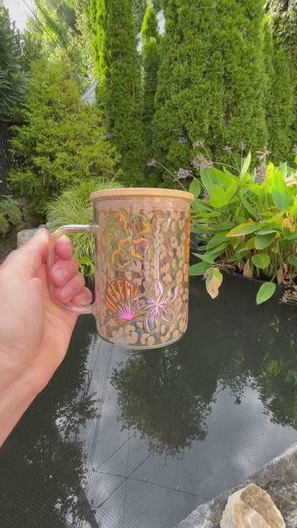 Leopard Shell Huntah, glass mug